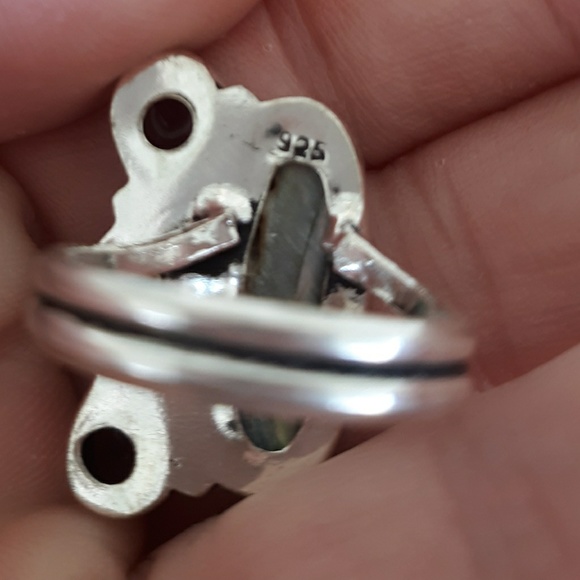 New Abalone Shell and Amethyst 925 Silver Ring. - Picture 7 of 7